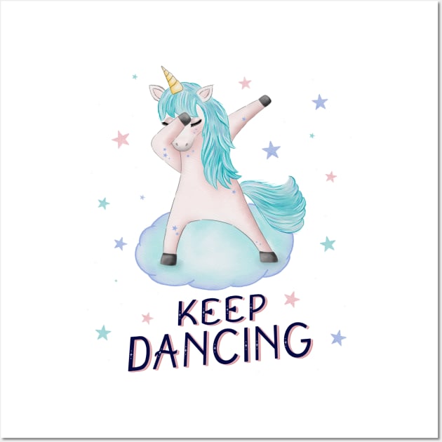 Dabbing unicorn Wall Art by CalliLetters